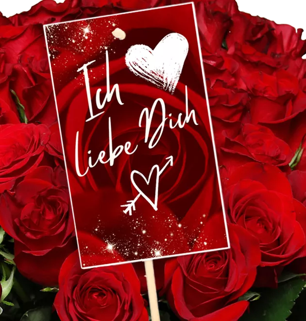 Ich liebe Dich - Blumenstecker