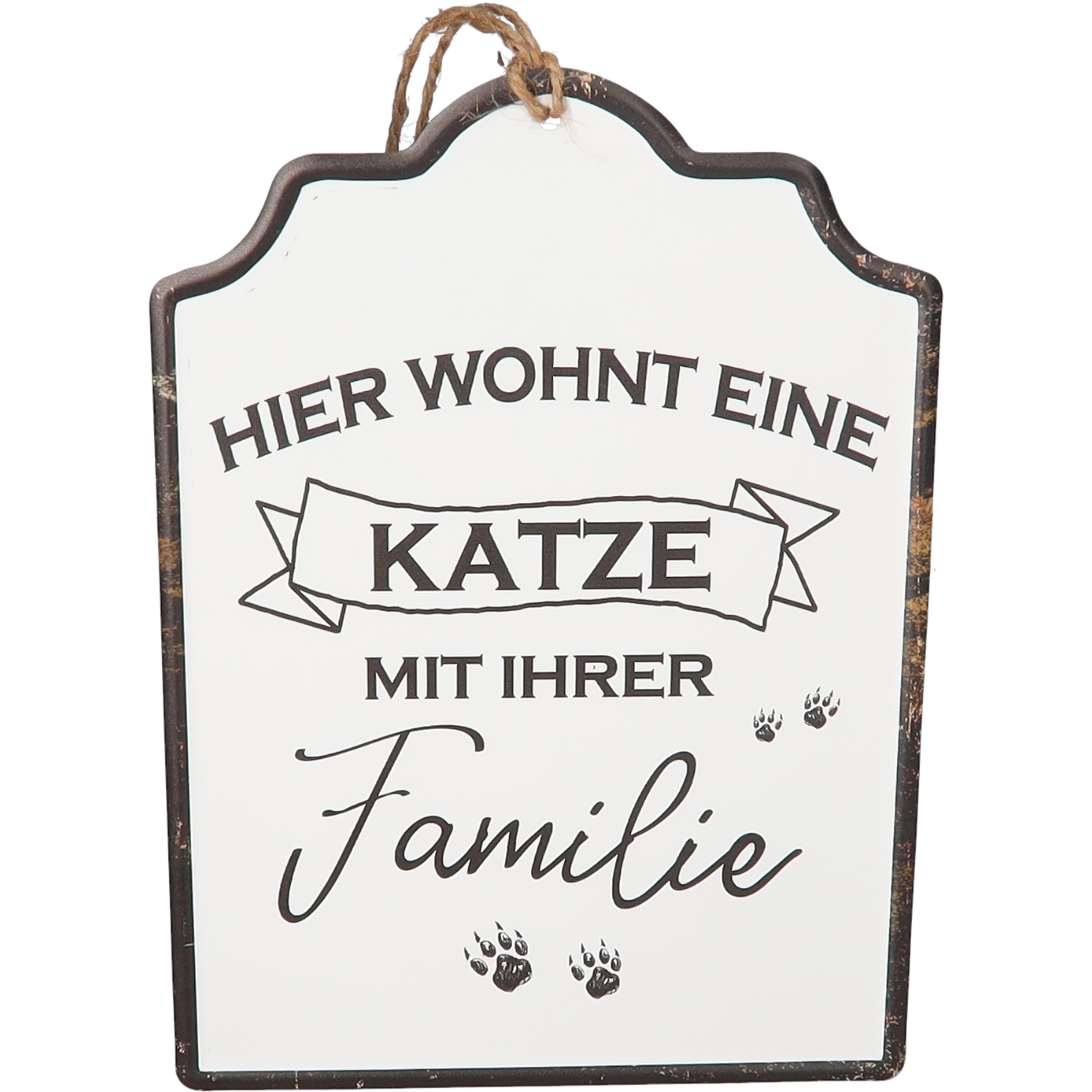 Schild "Hier wohnt ein Hund/Katze mit ihrer Familie" 