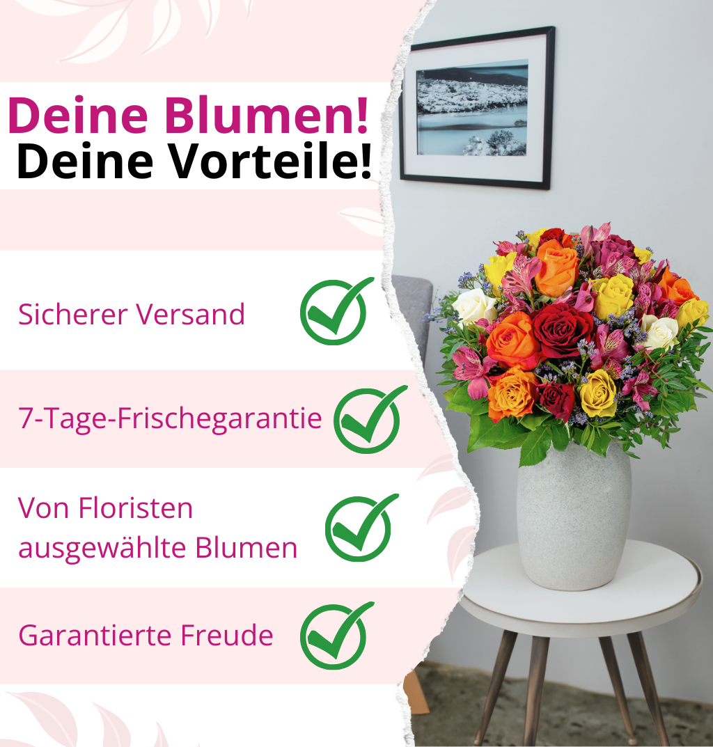 50 rote Rosen + GRATIS Herzteddy und Kette
