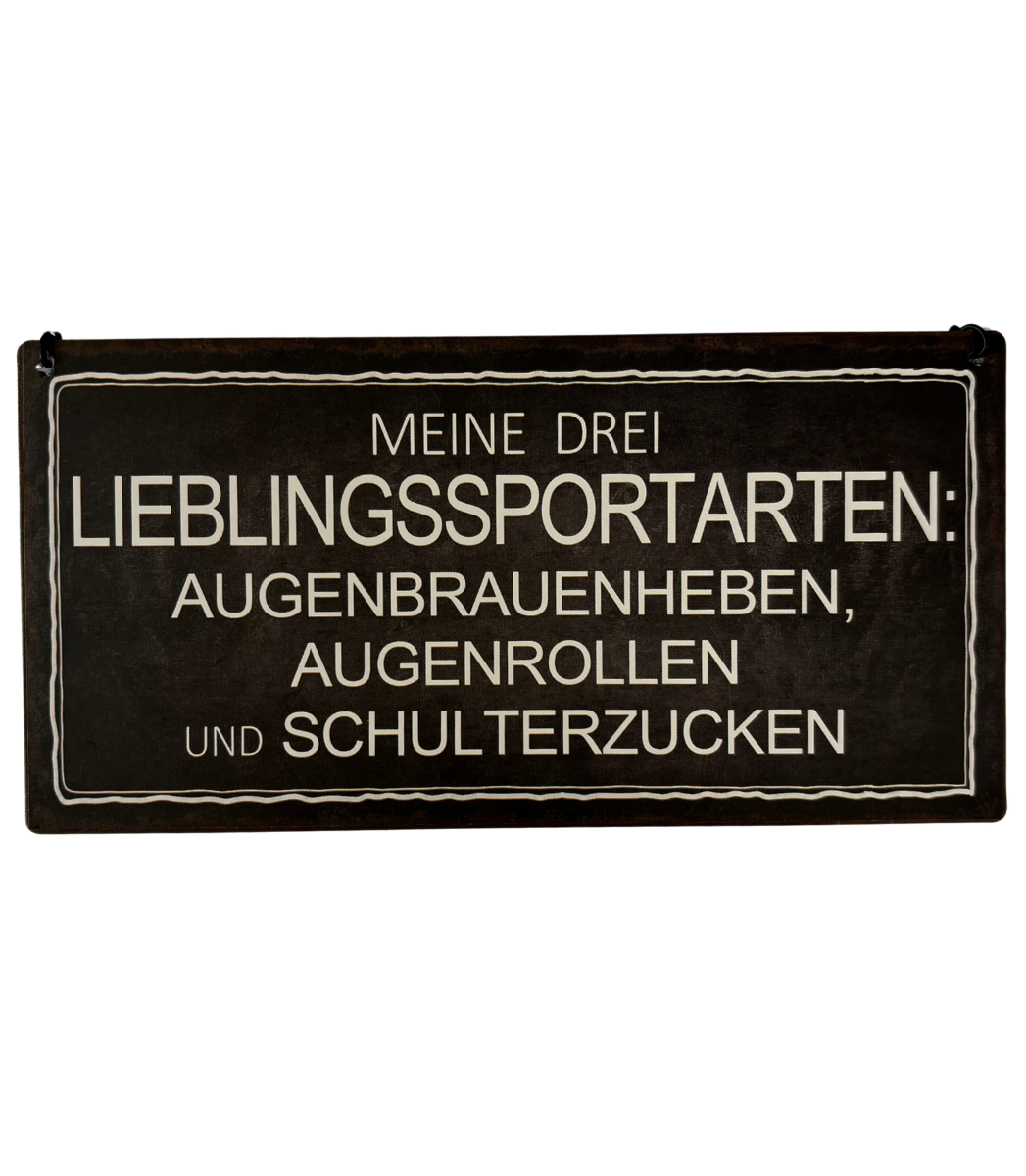 Schild "Lieblingssportarten"