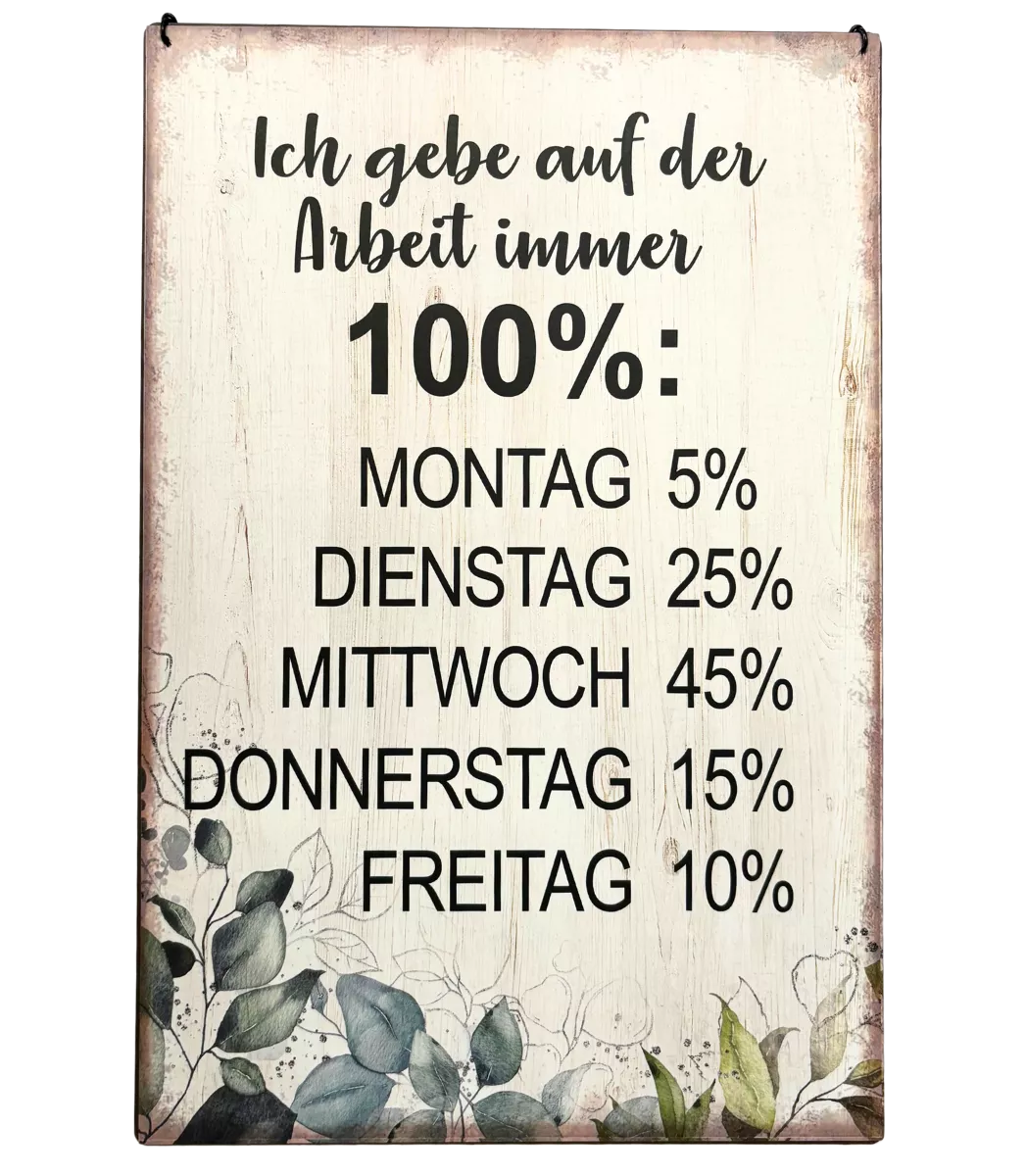 Schild "100 Prozent"