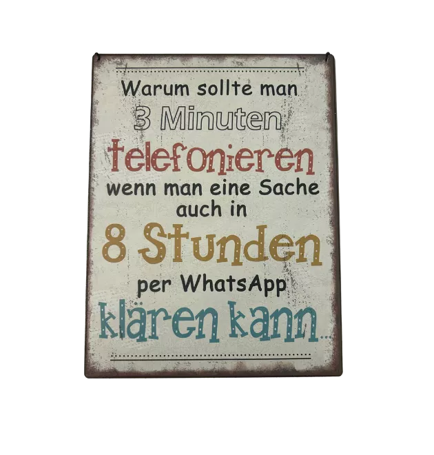 Schild "3 Minuten"