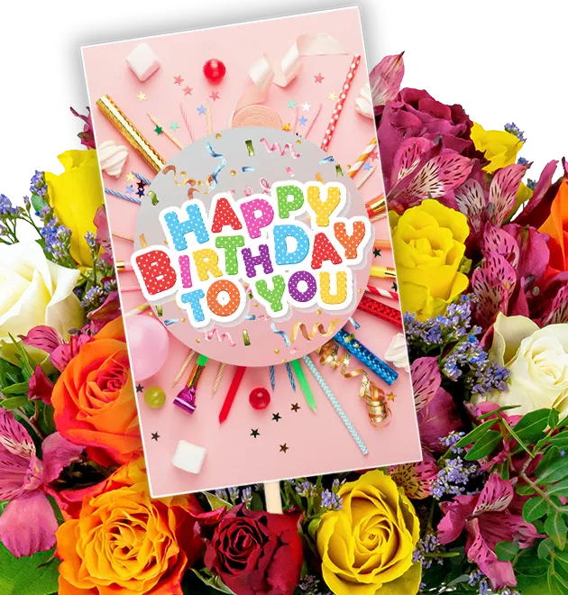 Happy Birthday - Blumenstecker