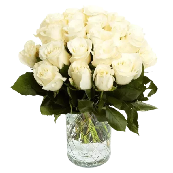 44 weiße Rosen (40cm)
